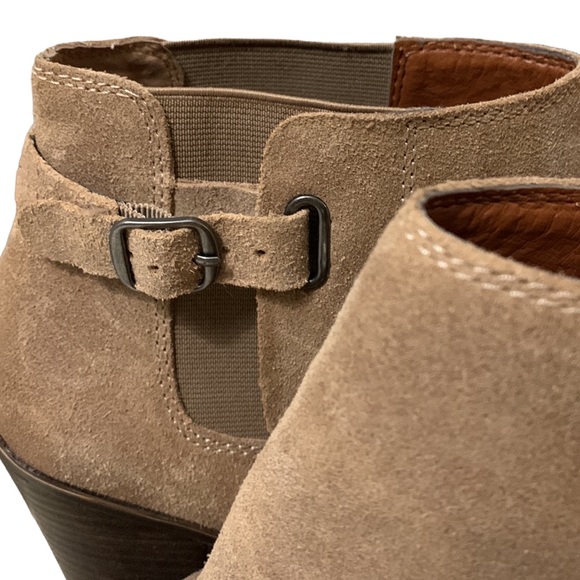 Lucky Brand Esperanza suede buckle stacked heel booties - Picture 7 of 16